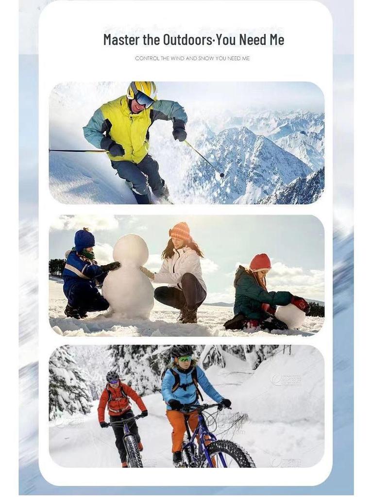 Unisex Vodotěsné lyžařské rukavice s dotykovou obrazovkou - Větruodolné, zateplené a teplé pro cyklistiku