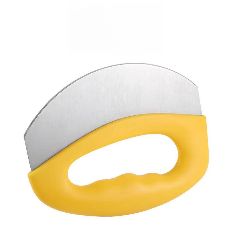 1Pc Half-circle Pizza Knife with Protective Cover, Multi-purpose Stainless Steel Cutter