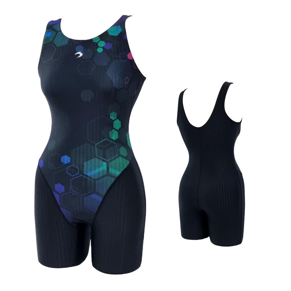 TS SPORTS Women'S U-Back Three-Part Half-Body Indoor Swimsuit M24073