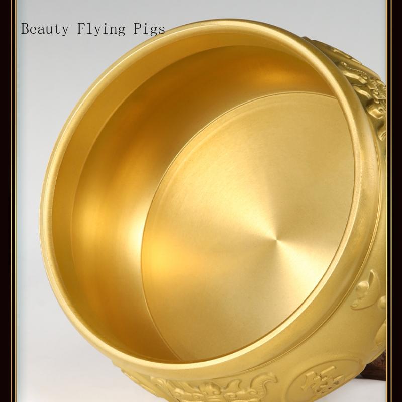 1PCS Metal Treasure Pot Decoration Chinese Style Living Room Office Deposit Can Desktop Decoration Crafts
