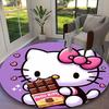 1pc Hello Kitty Printed Chair Rug for Home Office Use, Living Room Kitchen Game Room Round Carpet