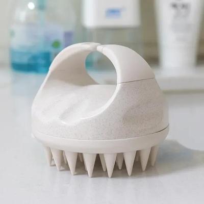 Scalp Brush Massager Sculp Scrubber Brush Wheat Straw Biodegradable Silicone Shampoo Brush Hair Scalp Massager For Hair Growth