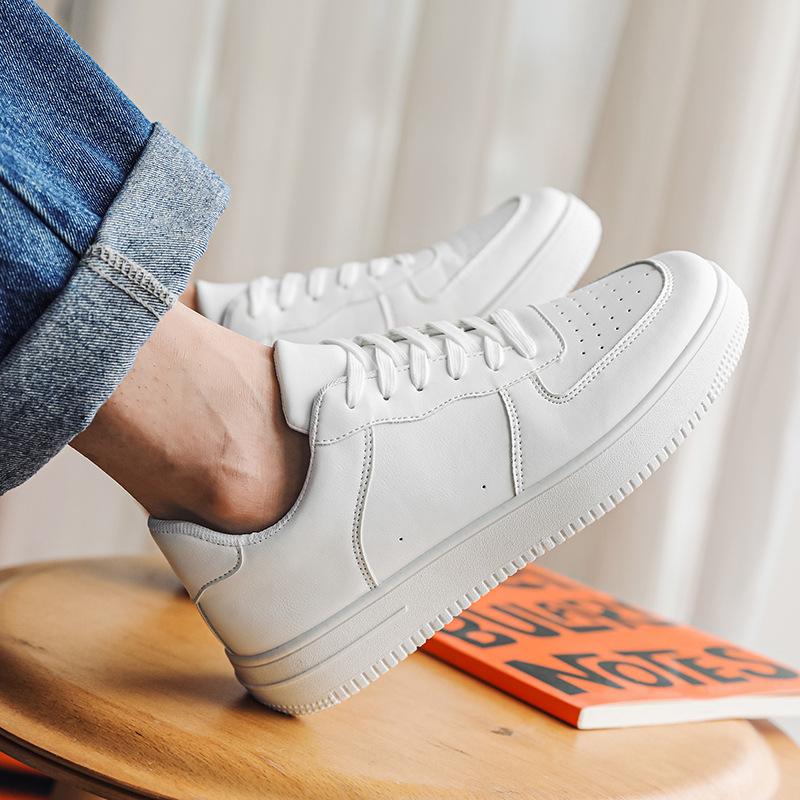 Herrenschuhe Studenten-Trendschuhe Kleine weiße Schuhe Flache Schuhe Trend vielseitige lässige weiße Schuhe Herren-Sportschuhe Air Force One