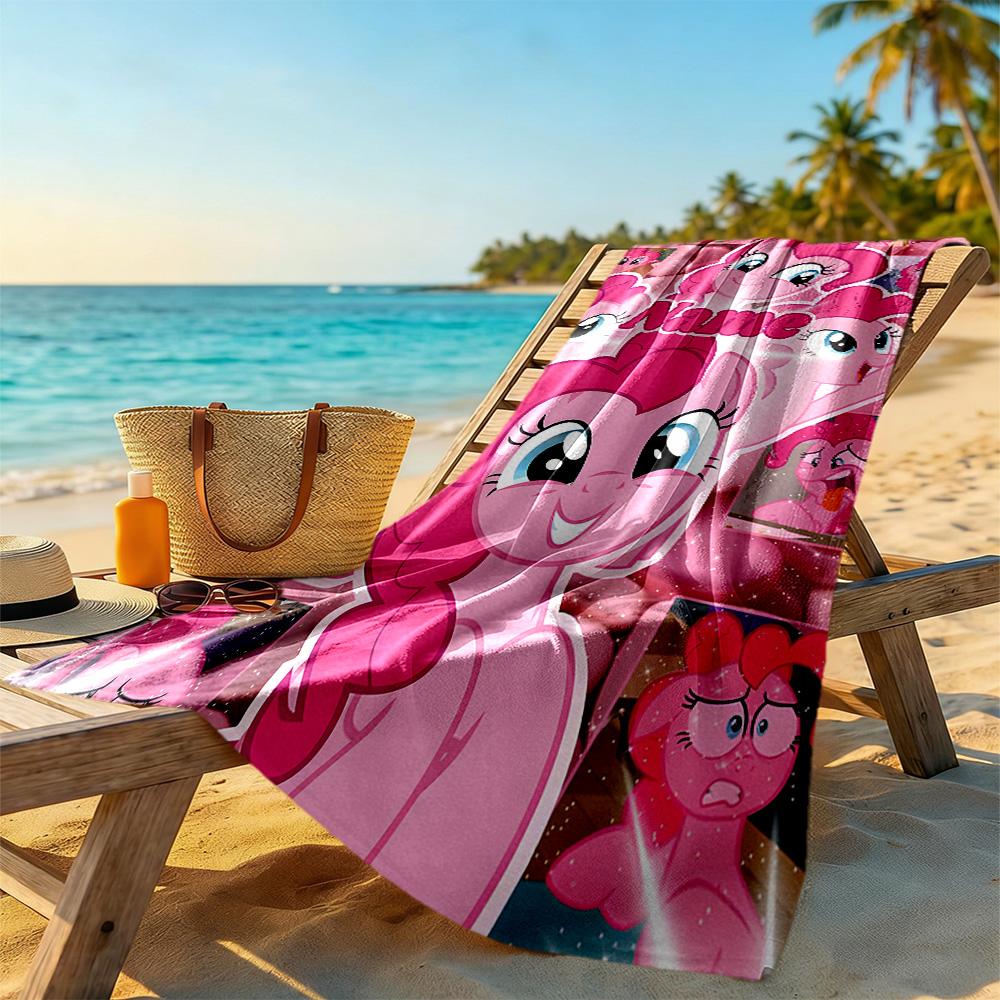 Little Pony Customize Text Beach Towel Soft Durable Quick-Dry Ideal for Travel Outdoor Swim Pool Yoga Surf Camping Hiking Gym Gift Holiday