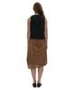 Partimento Woman Mesh Combination Drape Midi Skirt_Sand