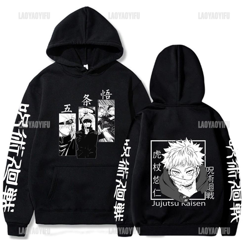 Japan Anime Jujutsu Kaisen Muži Dámské Mikiny Satoru Gojo Volná mikina Unisex Podzim Teplý Ležérní Streetwear