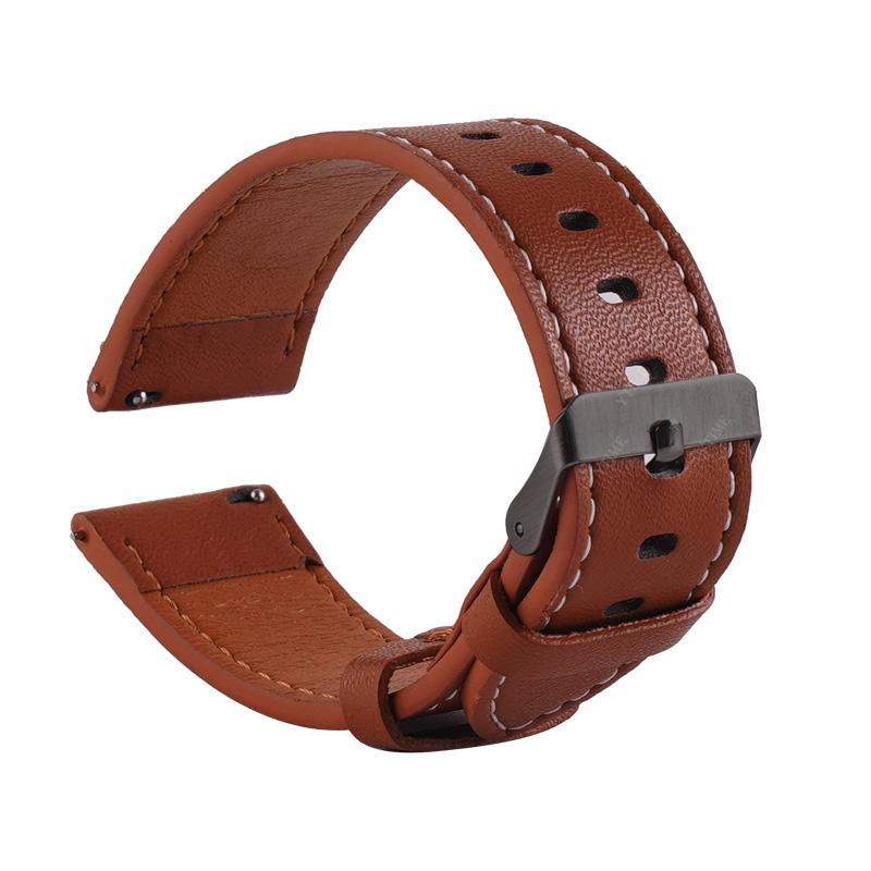 22mm Leather Strap For Samsung Galaxy Watch 46mm SM-R800 Watch 3 45mm SM-R840 Gear S3 SM-R760 SM-R770 Band Bracelet Watchband