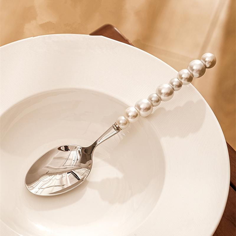 Europe Silver Fashion Pearl Cutlery Set 18/10 Stainless Steel Creativity Gift Flatware 304 Knife Fork Spoon