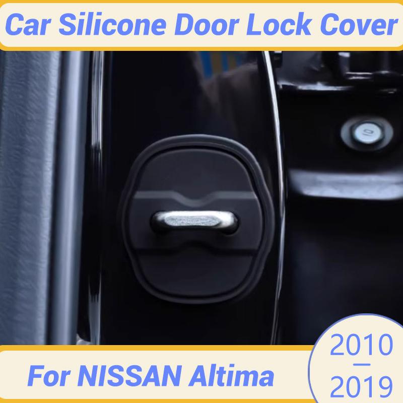 For NISSAN Altima 2010- Silicone Car Door Lock Buckle Protection Cover Elastic Anti-Collision Shock Absorbing Pad