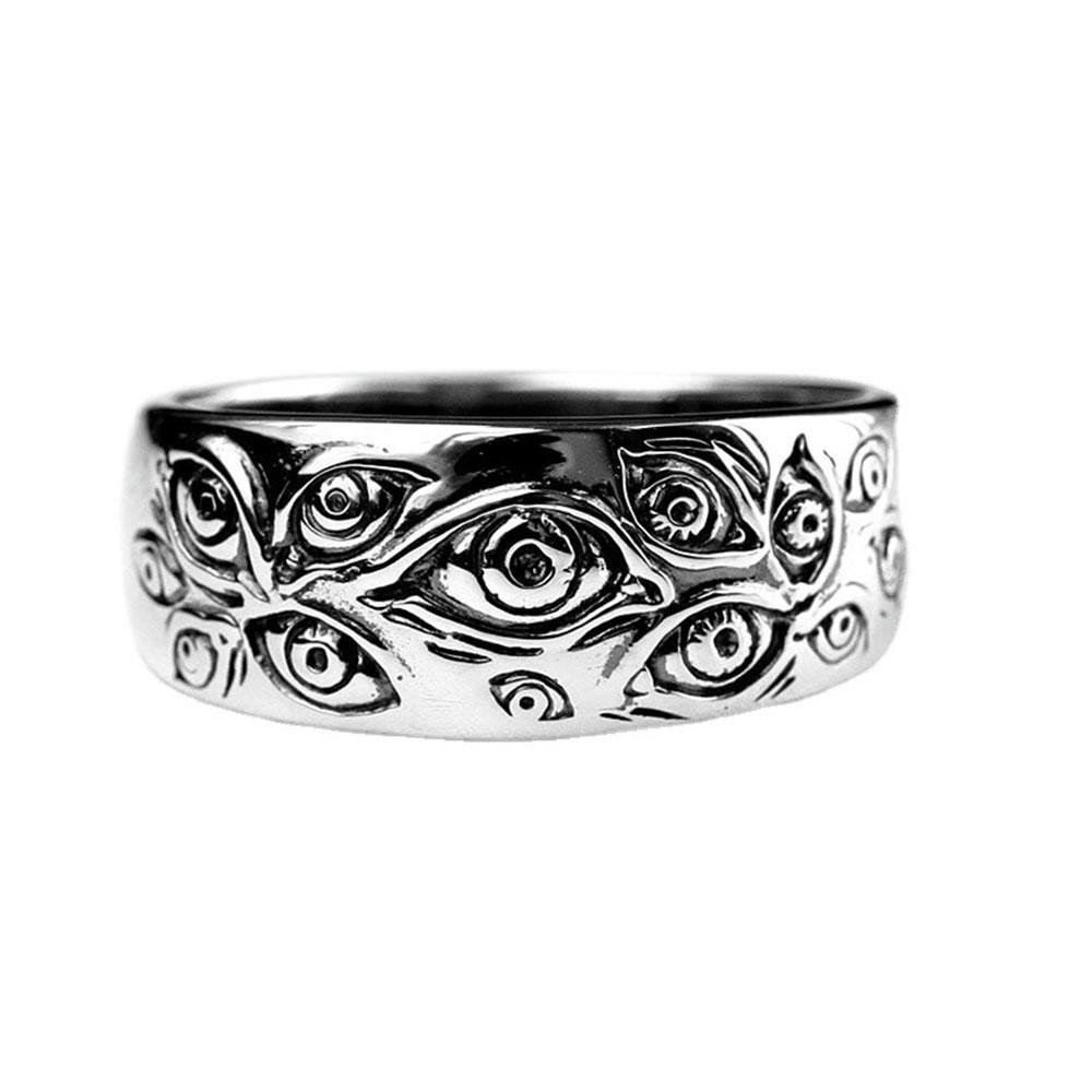 

Retro Devil Eye Rings for Men Women Hip Hop Rock Motorcycle Zircon Gifts Adjustable Size resizable