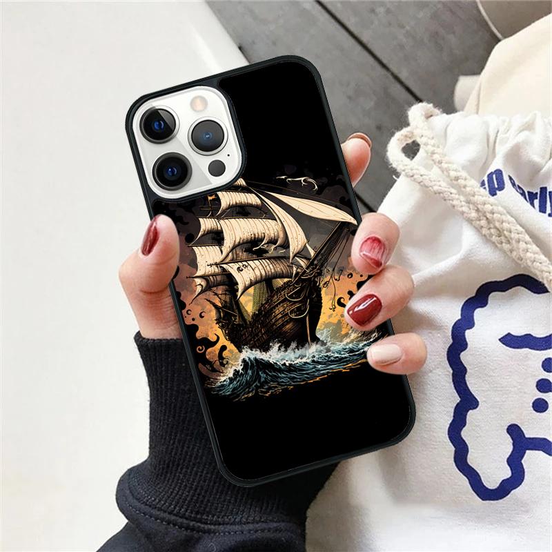 Sailing Pirate Ship Phone Case Cover For iPhone 17 Air 12 Plus Max for iPhone 17 Air 15 16 11 13 14 Pro Max Fundas