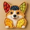 Elegant Wooden Dog Head Shaped Serving Plate With Multiple Compartments Serving Tray For Organized Food Presentation