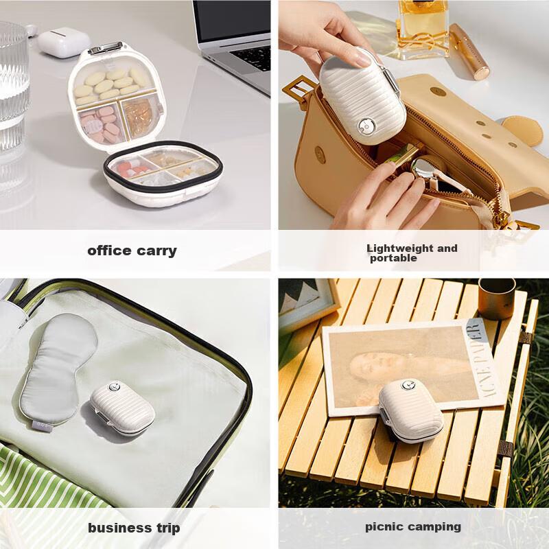 Baicaoyuan Portable Pill Organizer, Weekly Pill Box, Seven-Day Travel Pill Dispenser, Personal Organizer, Sealed Moisture-Proof Large Capacity
