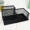 Metal Mesh Desktop Pen Holder Organizer Office Home Stationery Storage Case
