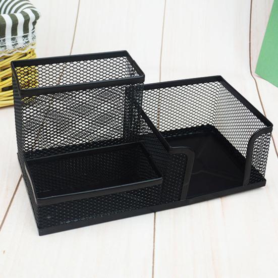 Metal Mesh Desktop Pen Holder Organizer Office Home Stationery Storage Case