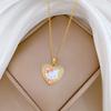 Titanium Steel, Love Dripping Oil Cat Full Diamond Temperament Gorgeous Full Diamond Necklace Female Versatile Collarbone Chain Titanium Steel Chain