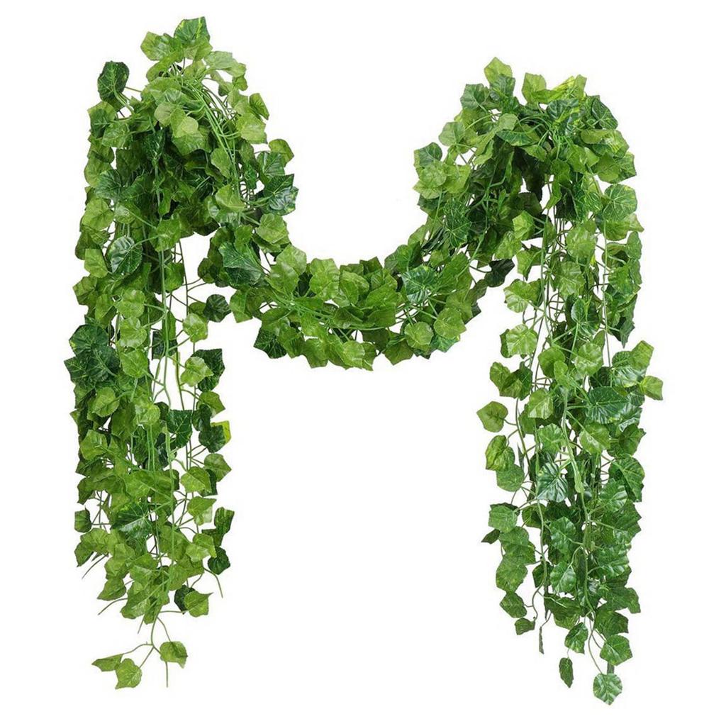Good-24 Strands Artificial Fake Grape Vines Ivy Leaves With 6 Strings Grapes For Wedding Party Home Wall Decoration