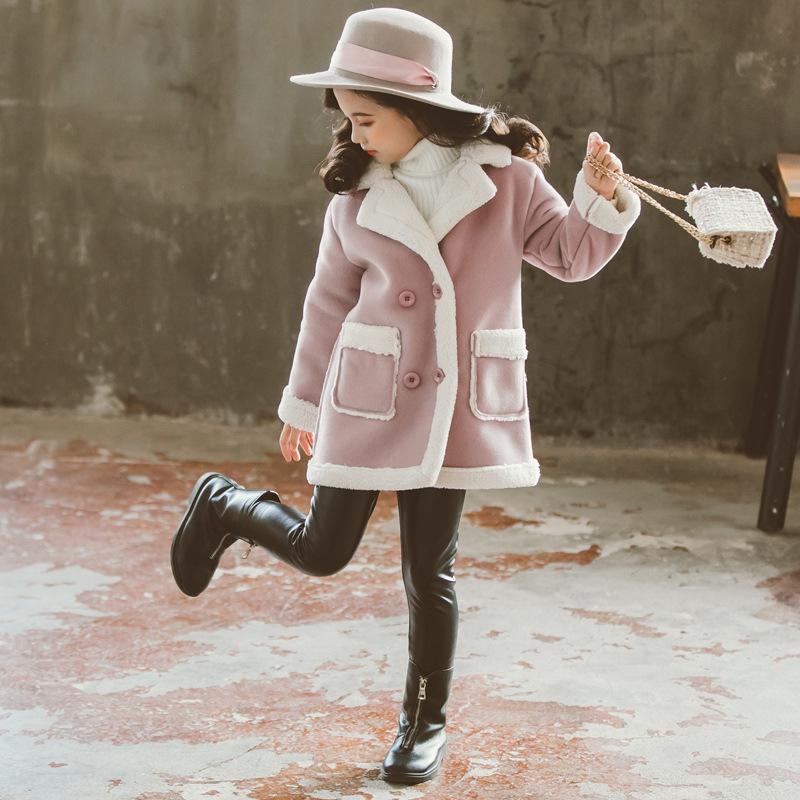 Children's Woolen Coat 2023 Winter Girls Fashion Woolen Coat