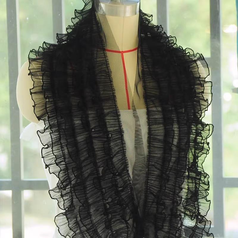 17cm wide 5-layer organ pleated mesh fluffy wavy edge lace DIY Girl Princess Doll dinner dress skirt for easy sewing accessories