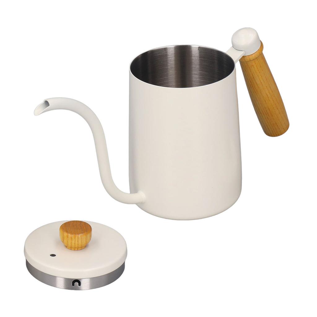 600ml 20oz Pour Over Coffee Kettle Pour Over Kettle Gooseneck Spout Coffee Tea Pot with Wood Handle