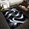 Abstract Black and White Galaxy Wave Carpet with Starry Patterns Suitable for Use As an Anti-slip for Living Room Bedroom Sofas