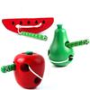 Worm Eat Fruit Montessori Sensory Wooden Toys Basic Life Fine Motor Skill