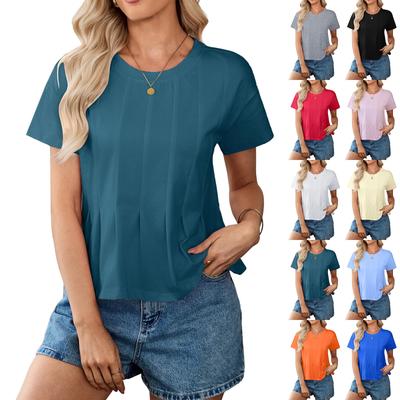 Camiseta de Manga Corta Redonda de Moda Oversize para Mujer