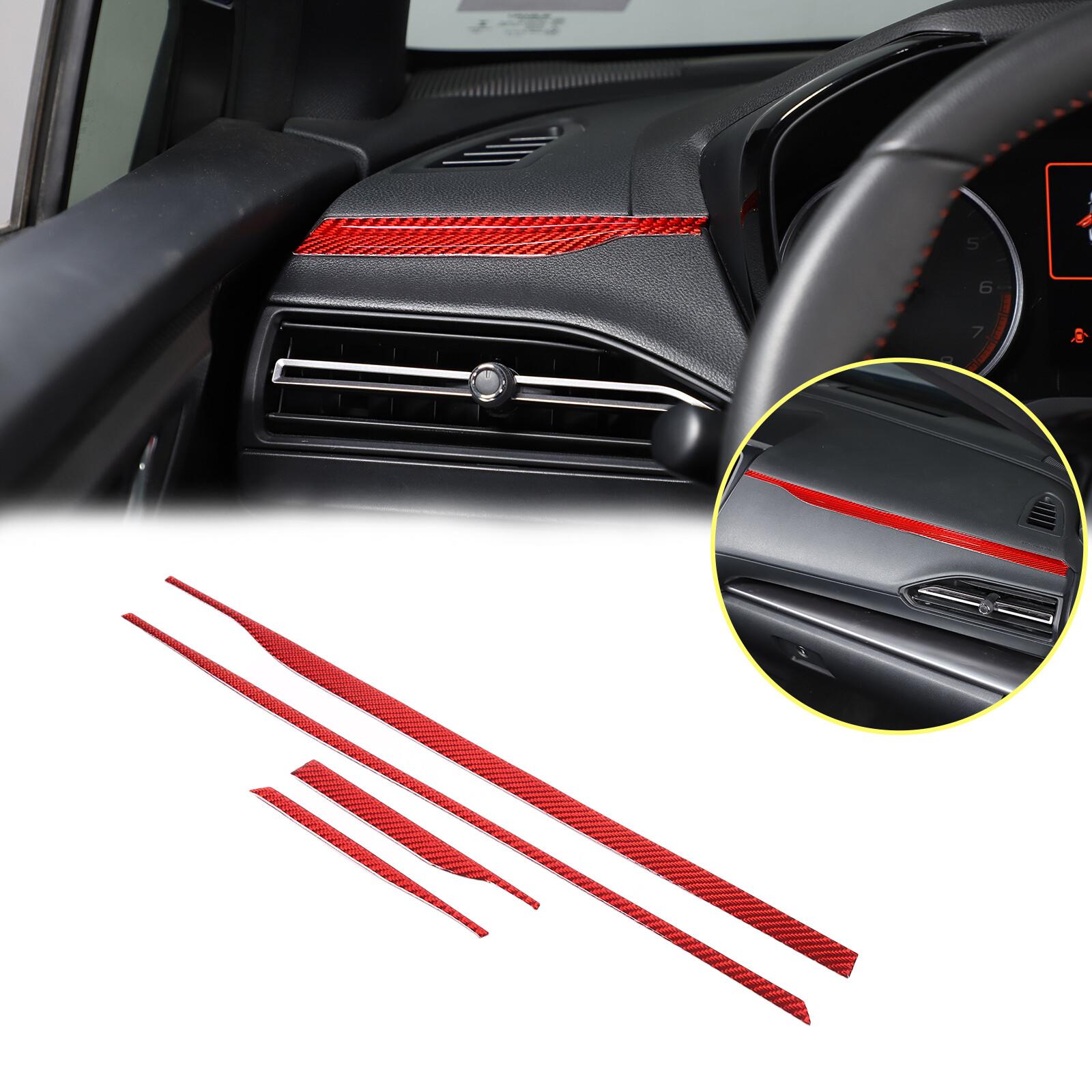 Red Carbon Fiber Interior Side Dashboard Trim Cover For Subaru WRX -24