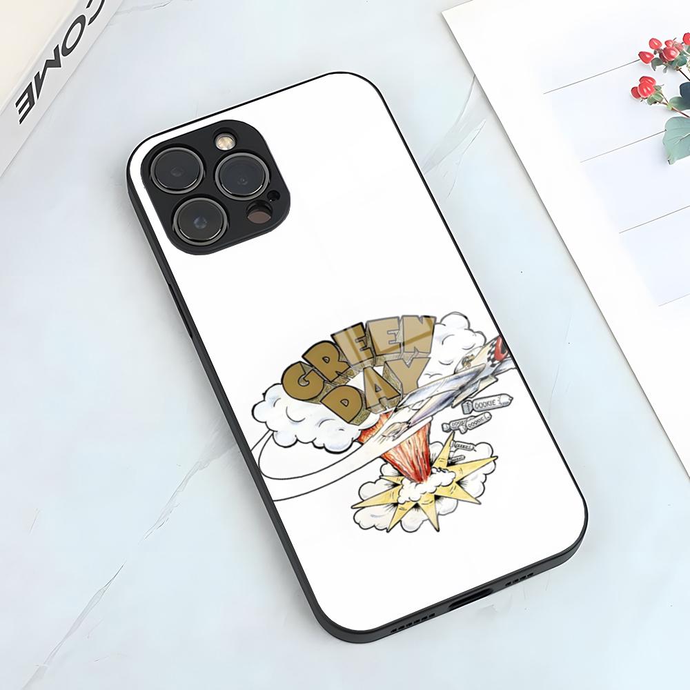 

G-Green Day Band Phone Case For IPhone 17 Pro Max 15 Pro 16 14 Plus 12 13 Mini 11 Pro Shockproof Glass Cover iPhone11 ProMax