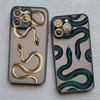 Luxurious Black Gold Snake Phone Case for IPhone 17 16 Plus 15 14 13 12 11 Pro Max Mini X XR Unique Dragon Shockproof Back Cover