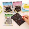 STONEGO Buntes Graffiti-Buch Kreatives Farb-DIY Spiralblock Kratzbild Malbuch Kinder Kratzbildbuch