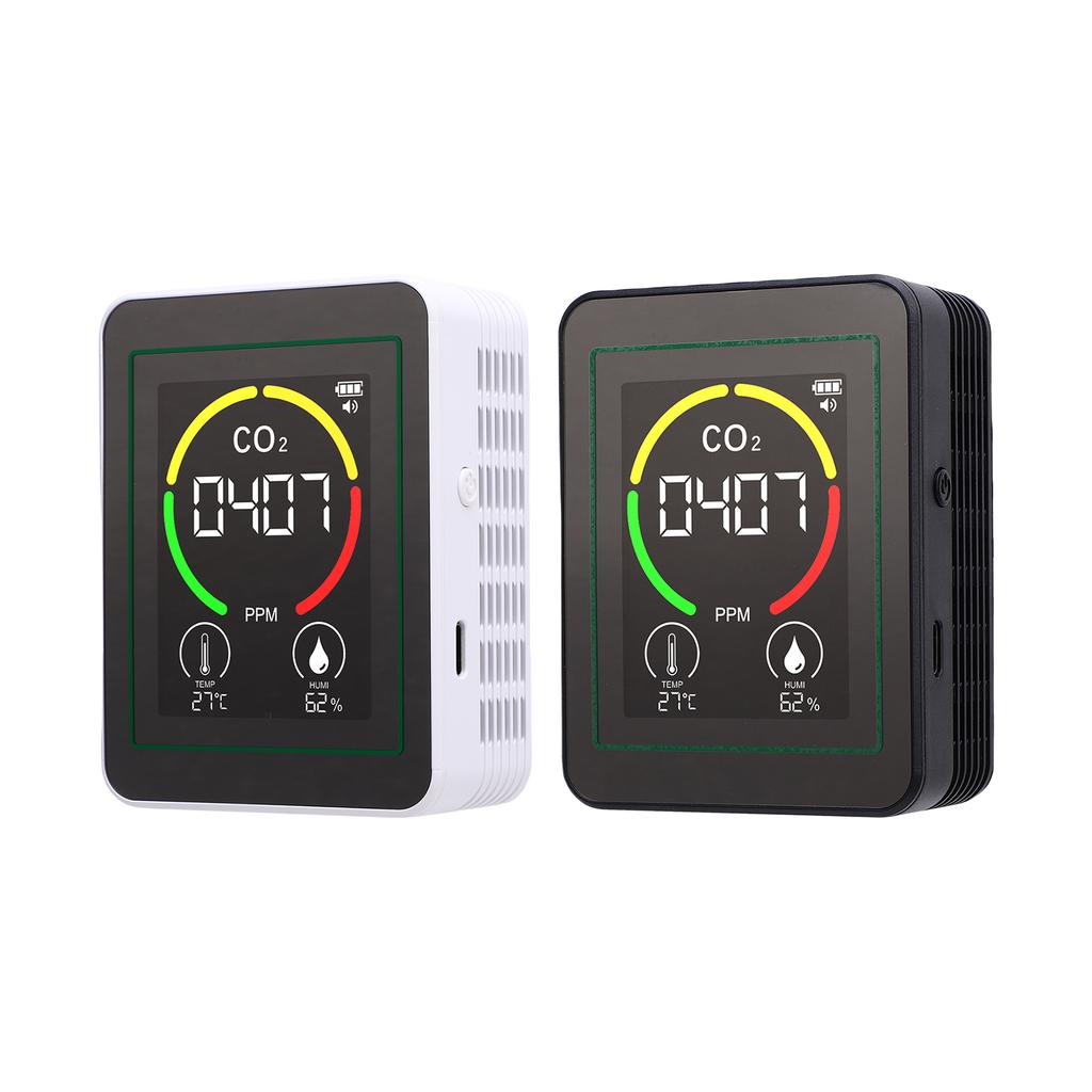 3-in-1 Air Quality Detector, Real-Time Carbon Dioxide, Humidity, Temperature Monitoring, 2.8-inch Color Screen, Calibration,