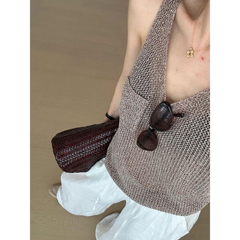 Womens Knitted Halter V-Neck Sleeveless Tank Top S хаки