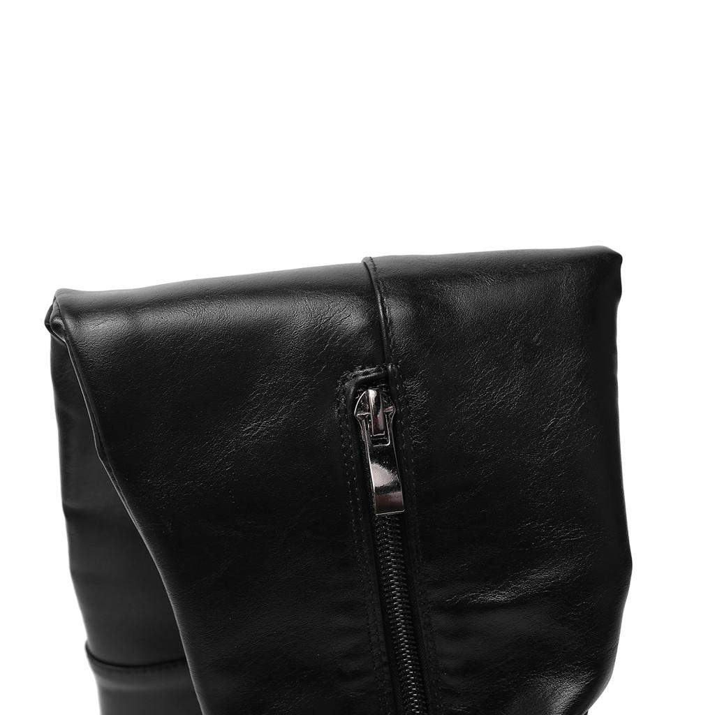 Botas femininas de salto baixo outono e inverno novas de salto grosso casuais tamanho grande botas médias