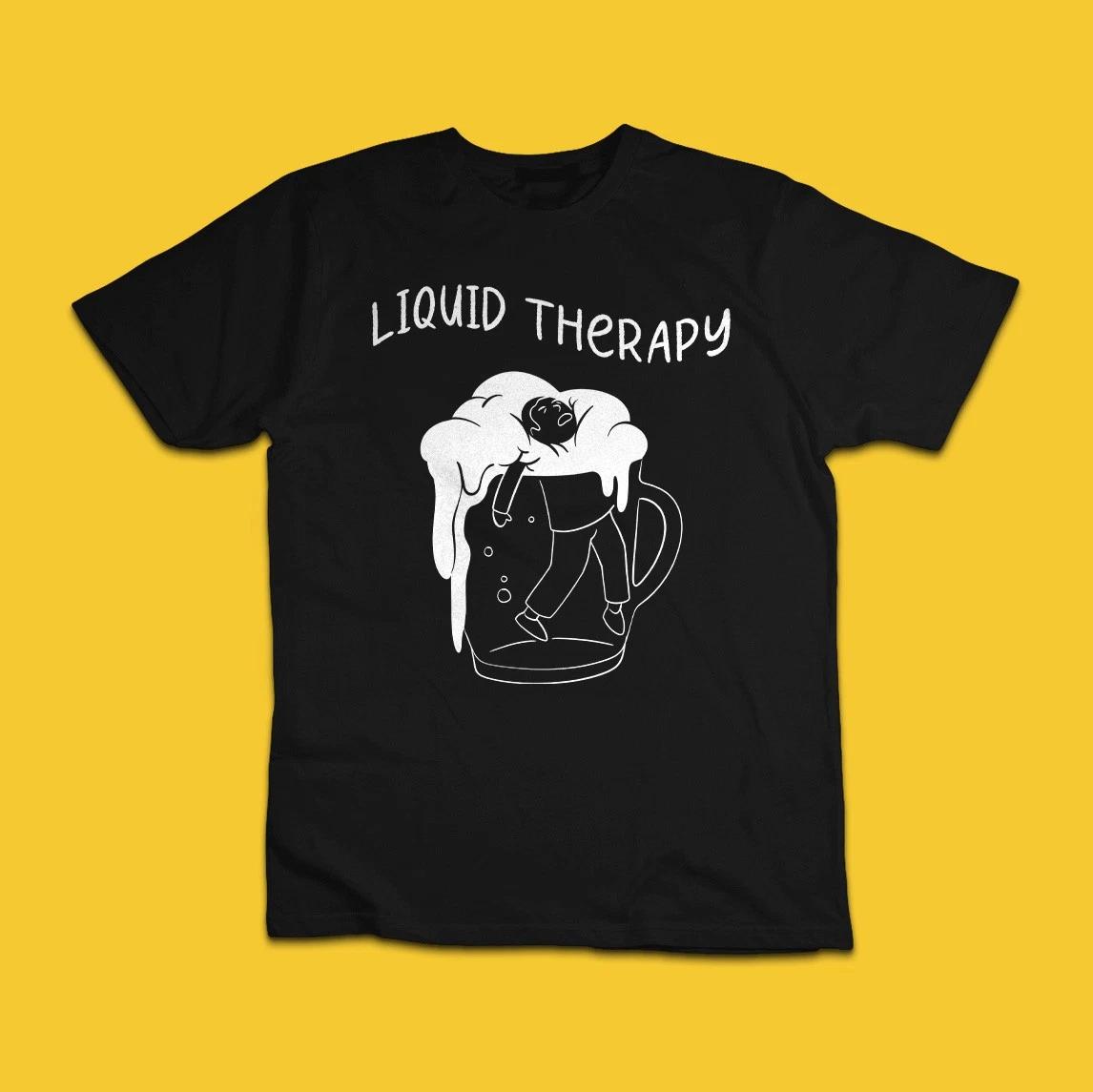 Liquid Therapy T-Shirt – Funny Beer Mug Relaxation Graphic Tee 2XL