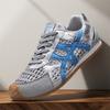 Men's Casual Sport Shoes Silver Blue Mesh Sneakers Fashion Men Retro Running Shoes Breathable Athletic Comfortable Gym Trainers