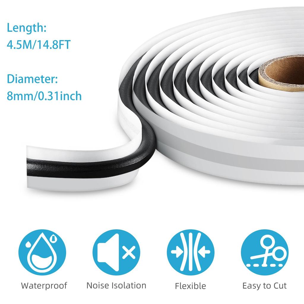 Car Headlight Sealant Black Butyl Sealing Tape Car Sealant 9mm * 4m