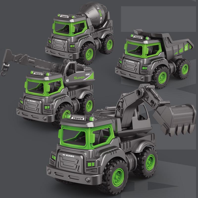 Alloy Construction Vehicle Toy Set For Boys With Inertia Movement And Articulating Parts