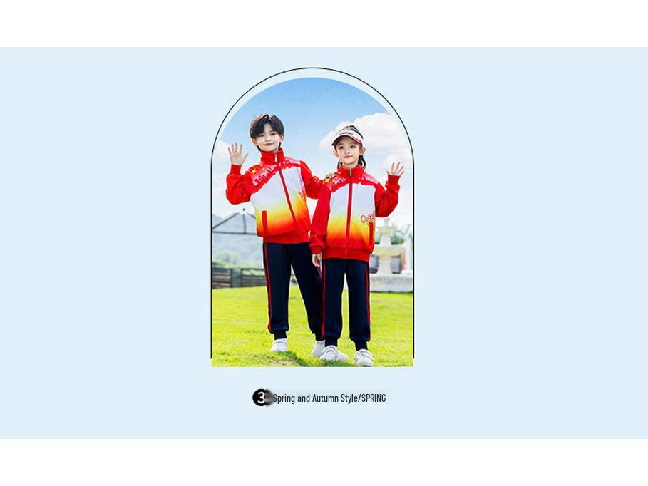 Kinder Sportbekleidung Dreiteiliges Set für Frühling/Herbst: Grundschul- & Kindergartenuniform im chinesischen Stil