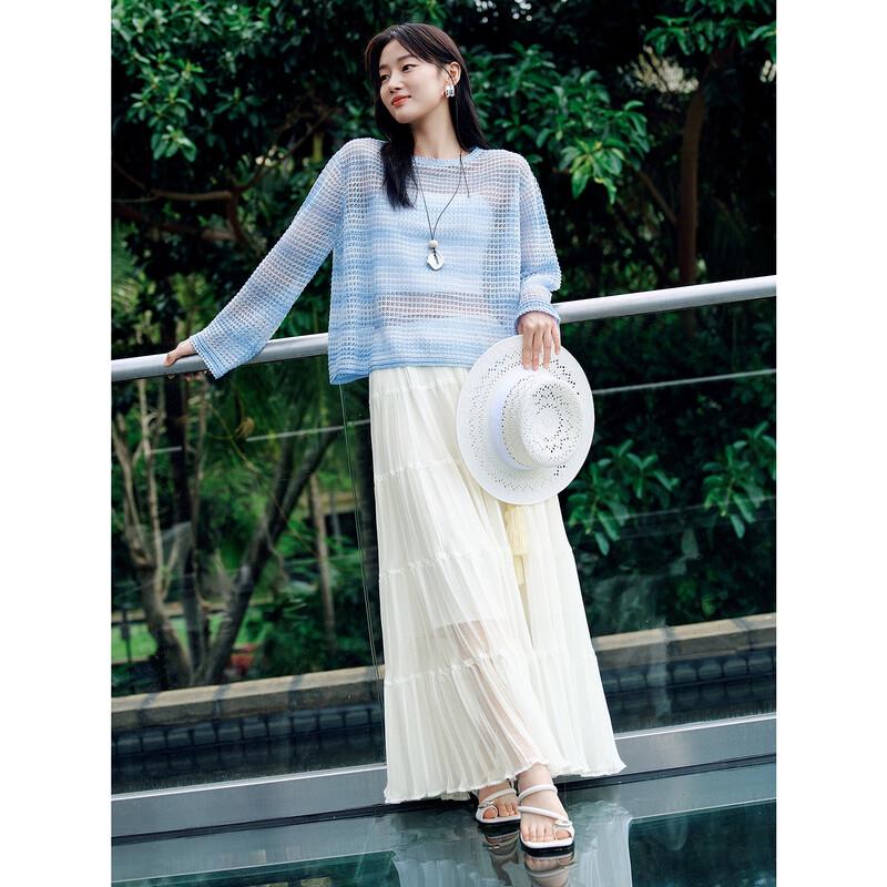 

JUZI Annakao Женский вязаный кардиган с градиентной полоской, длинный рукав L