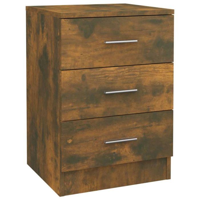 VidaXL Tables de chevet 2 pcs Chêne fumé 38x35x56 cm Bois d'ingénierie 815322