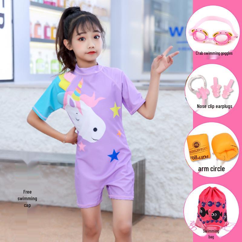 Girls' Cute Korean Princess One-Piece Swimsuit for Babies