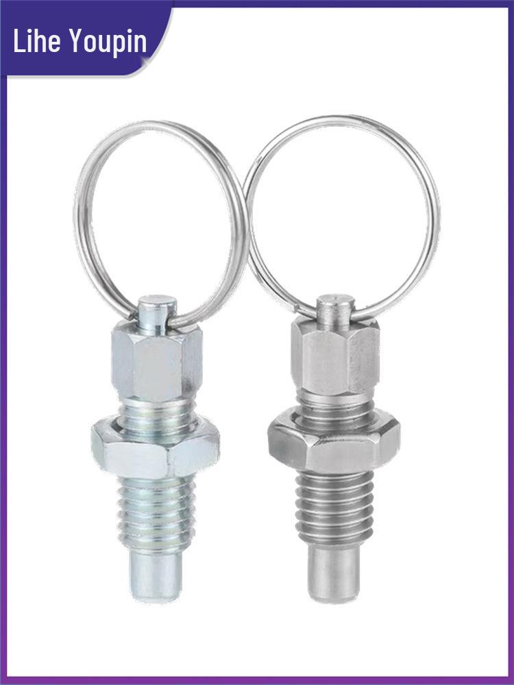 Pull Ring Index Locking Knob Plunger with M6 Threaded Screw