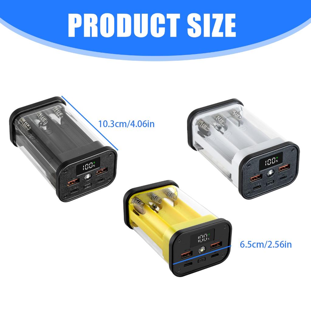 DIY Power Case For 6 Slot 18650 Batteries 22.5W Removable To Extend Battery Life Reducing Waste For Green Living