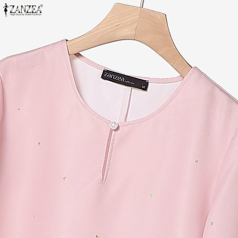 ZANZEA Women 3/4 Sleeve Blouse and Midi Skirts Floral Print Two Piece Suit Sets