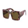 Temple Logo Acetate Rectangular Sunglasses Women's Pink