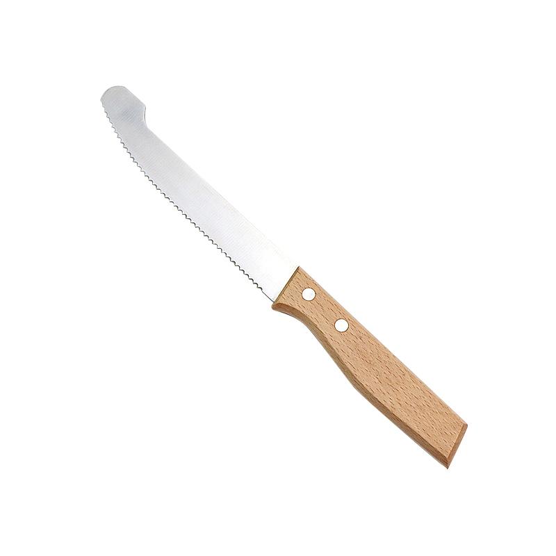 Nerezový nůž na chléb Zubatý nůž Dřevěná rukojeť Nůž na ovoce Nůž na krájení chleba Nůž na dorty Krájecí nůž na cukroví