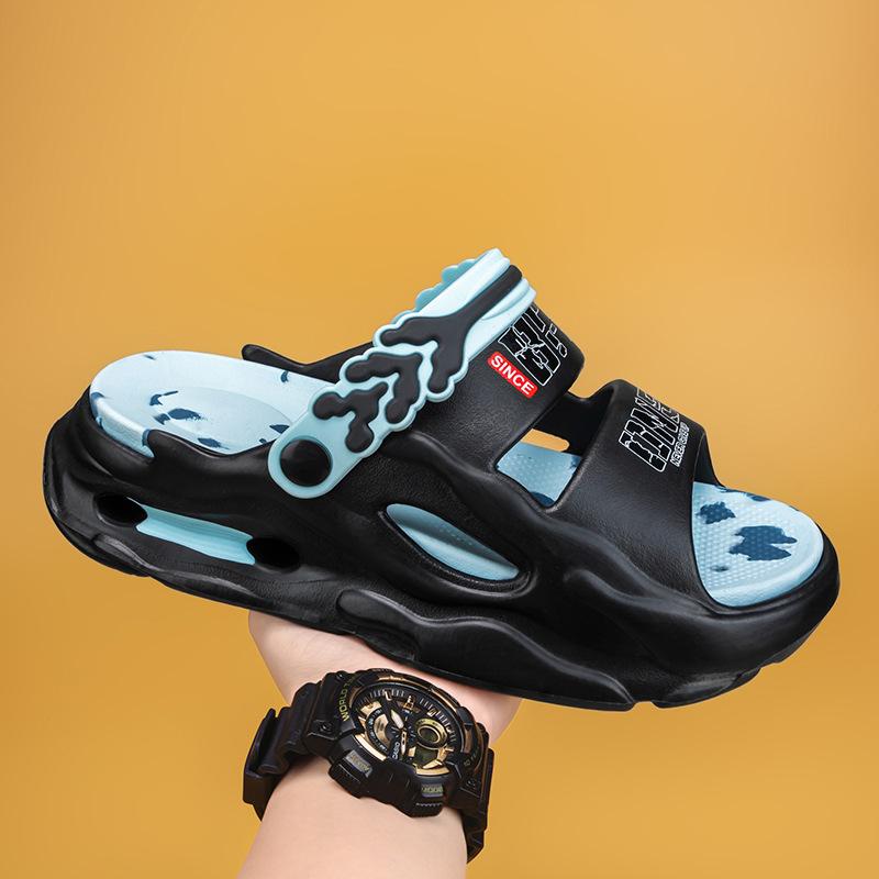 Fashion Men's Slide Slippers 5CM Platform EVA Beach Shoes Men Comfortable Outdoor Cloud Slippers For Men Summer Pantuflas Hombre