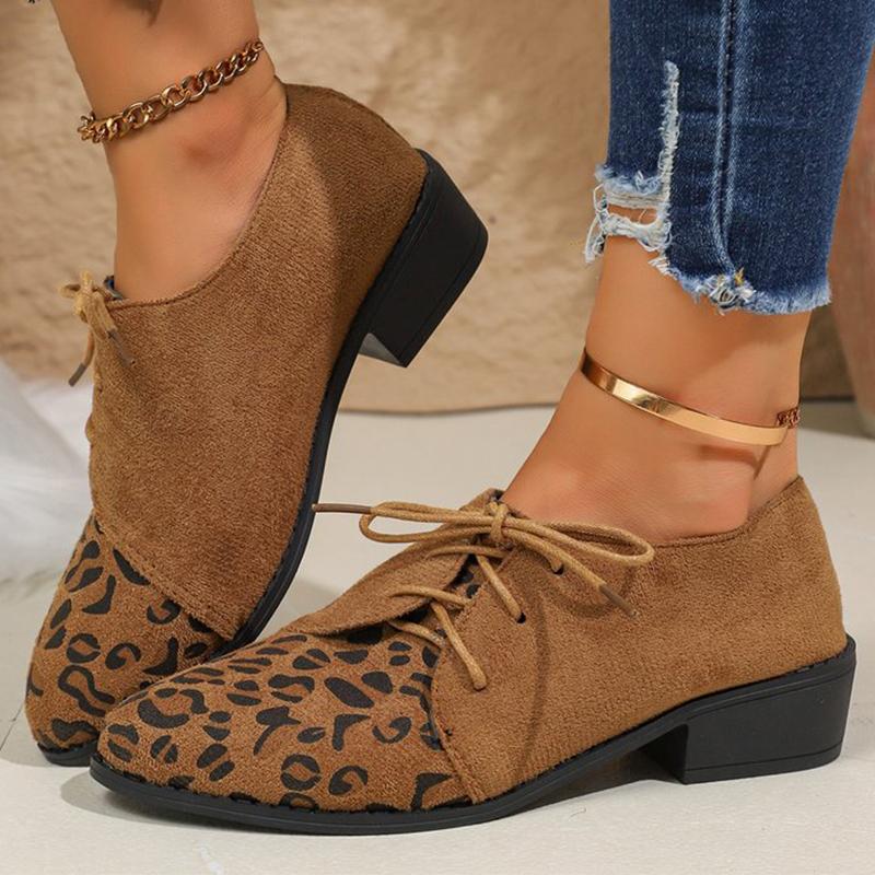 Fashion Comfortable Faux Suede Low Heel Pumps Women Solid Color Lace Up Loafers Woman Plus Size 36-43 Pointed Toe Casual Shoes Female