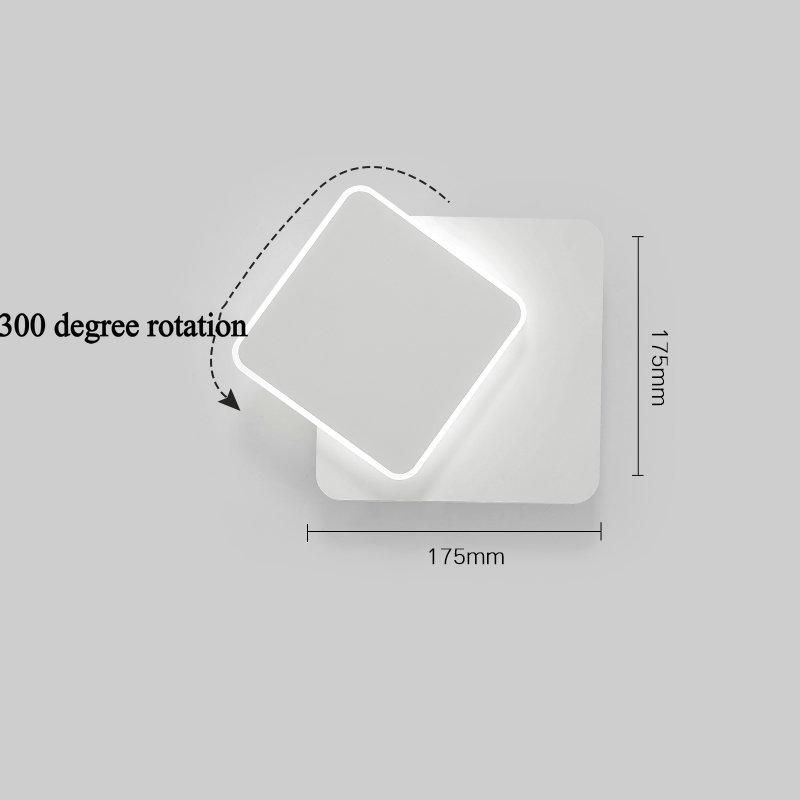 

7 Вт светодиодный настенный светильник для помещений, алюминиевый акриловый настенный светильник, лампы для спальни, освещение коридора в гостиной, вращающееся настенное бра Cool White(5500-7000K)